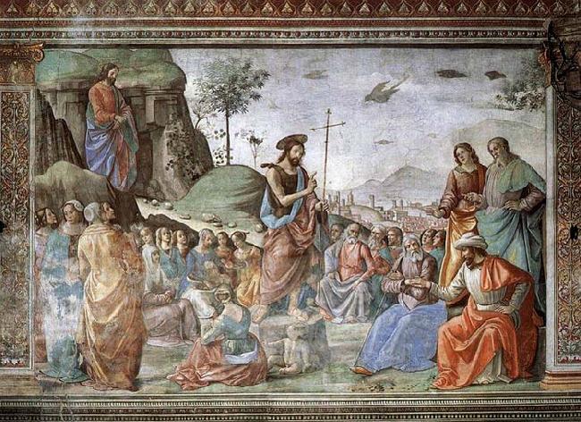 GHIRLANDAIO, Domenico Preaching of St John the Baptist oil painting image